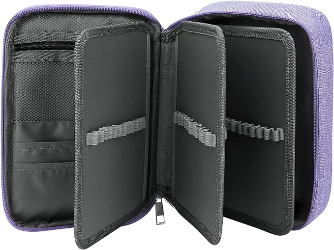 Number-one Large Capacity Pencil Case, 72 Slots Colored Pencil Pouch Bag Portable Pencil Holder Stationery Organizer with Compartments for Office and Travel, Purple