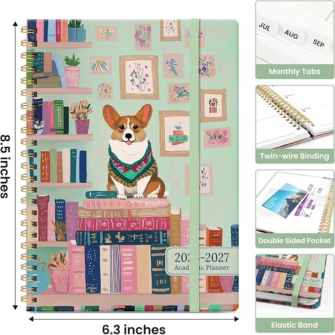 Planner 2026-2027, Monthly & Weekly Jul 2026-Jun 2027 Planner Calendar