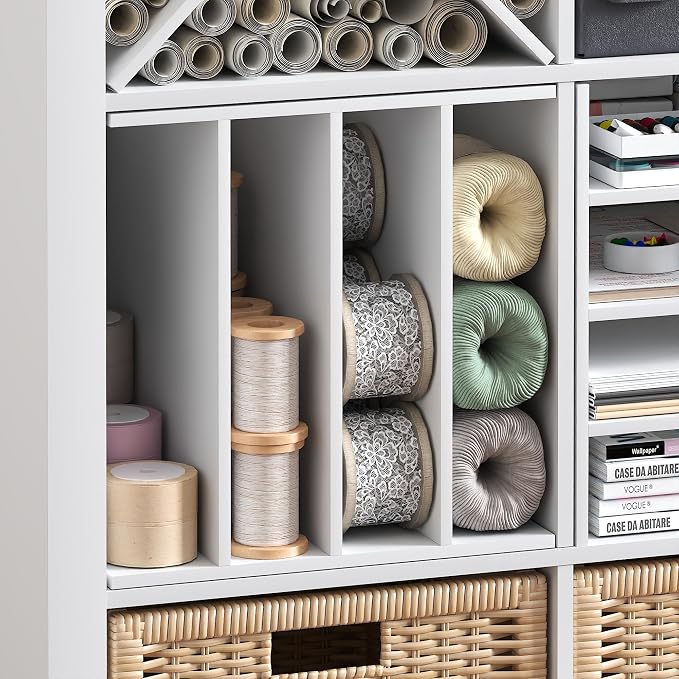 Furinno Cubicle 3-Shelf Cube Insert, 3-Tier Cube Organizer, White | 12.9W x 12.9H, Shelf Accessory, Fits into Furinno Triple Thick Cubes, IKEA Kallax, for Organizers and Storage,