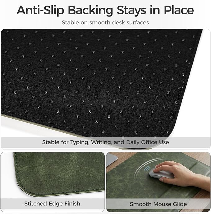 Magnetic Desk Mat System with Wrist Support 80×40cm, Premium Leather Desk Pad with Magnetic Accessories, Waterproof Non-Slip Desk Organizer for Office & Gaming