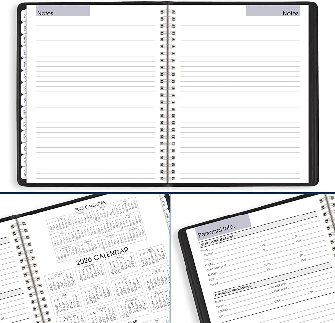 AT-A-GLANCE 2026 Planner, Weekly & Monthly, 7" x 8.75", Medium, Refillable, Executive, DayMinder, Black (G5450026)