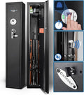 Barska Biometric Rifle Gun Safe – Quick Access Fingerprint Long Gun Safe for Home, DOJ Approved, Silent Mode, Removable Shelf, Backup Keys & Battery