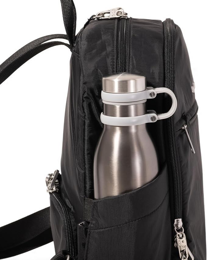 Securtex Anti-Theft Getaway Backpack - 9.4"x13"x5" Travel Safe Bag w/Locking Zippers, Slash-Resistant, RFID