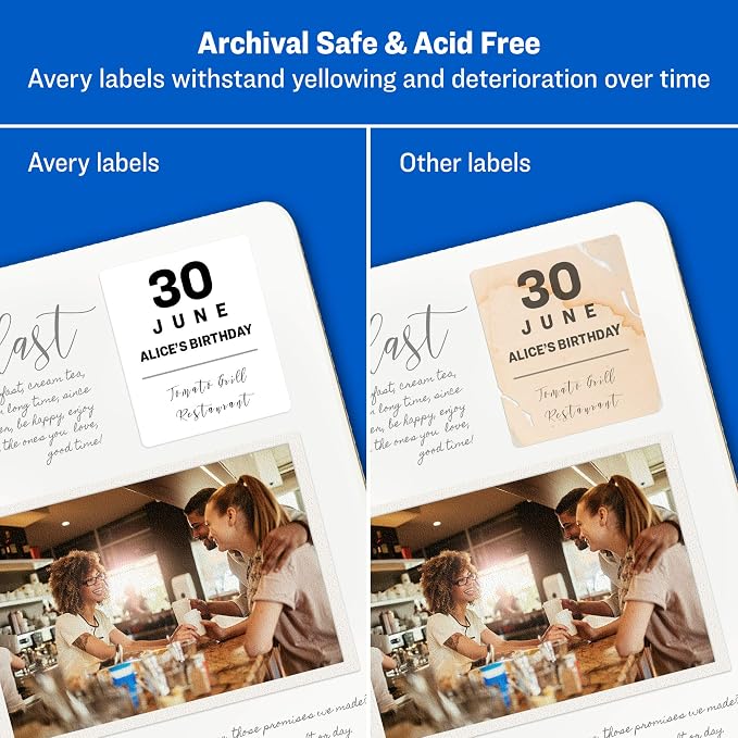 Avery ID Labels, Sure Feed Technology, Permanent Adhesive, 2" x 2-5/8", 5 Packs (6572)