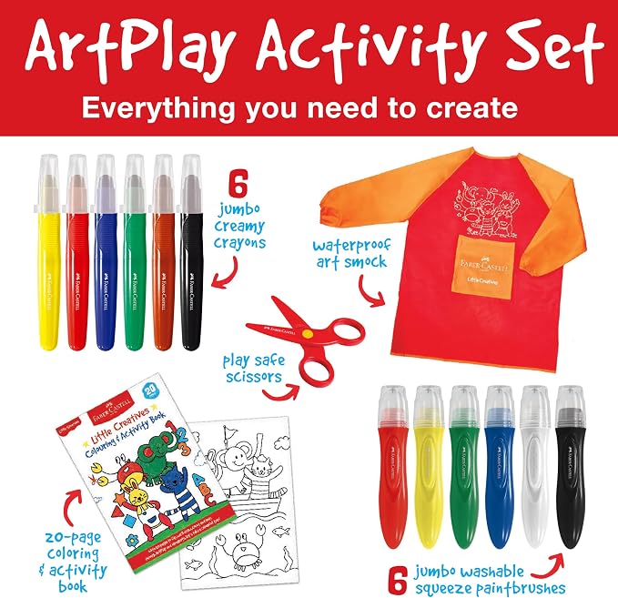 Faber-Castell Little Creatives ArtPlay Set, 15 Piece Kids Art Set