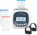 Time Clock for Employees Small Business, 6 U.S. Time Zones, Automatic Daylight Saving & Auto Time Update, Punch Card Time Recorder with 6 Punches Per Day-100 Time Cards and 2 Ribbons