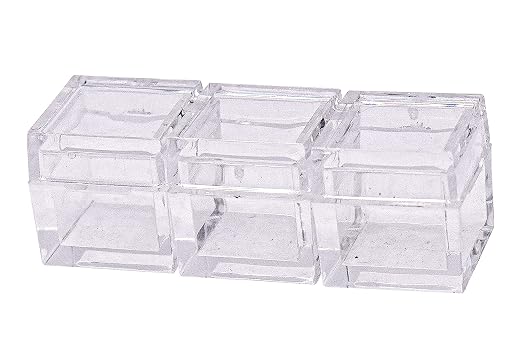 5pcs Acrylic Box Trays for 10mm 0.39" Element Cubes Clear Case Periodic Table Bracket for Elements Collections Science Education Displays
