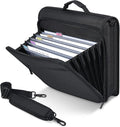 MoKo Zipper Binder, 2-Inch 3-Ring, 500 Sheets, 5-Tab File Folders, Black | 420D nylon with five dividers, multiple pockets, a padded handle and adjustable shoulder strap.