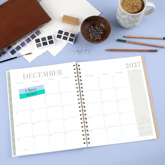 Mead Cambridge 2027 Planner, Weekly & Monthly, 8.5" x 11", Leah Bisch, Peony Garden (LB57-905-27)