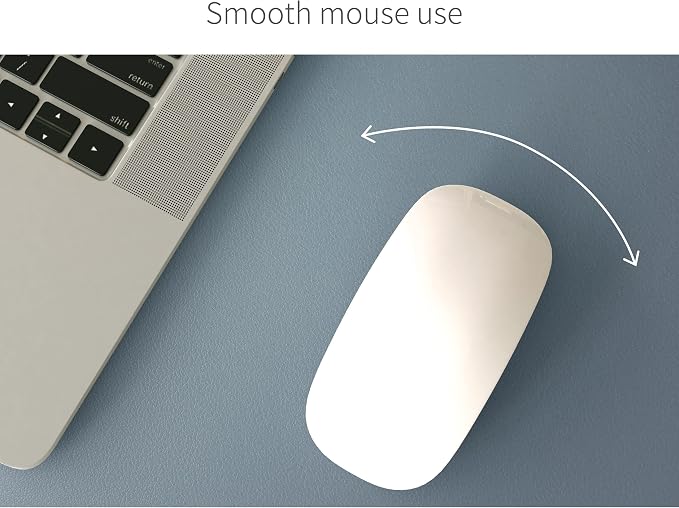 RENMTURE Dual-Sided Mouse Pad, Natural Cork & PU Leather Large Desk Pad for Office and Home Work, Desk Protector Non-Slip, Waterproof, Easy Clean (Blue Gray, 36"x17")