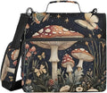 3 Ring Zipper Binder with Shoulder Strap Mushrooms Flowers Butterflies (2) 1.5 inch Binders Keeper Large Capacity Multi Pockets for School Office Supplies