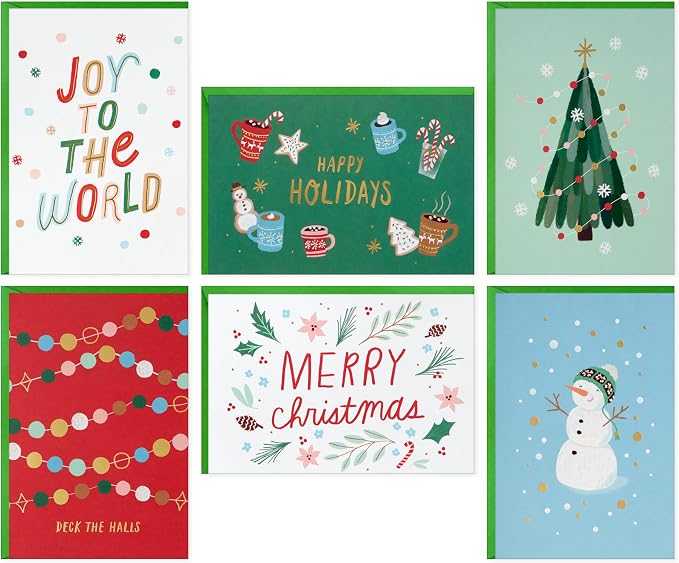 Hallmark Bulk Christmas Cards, Assorted 72-Pack (Joy to the World)
