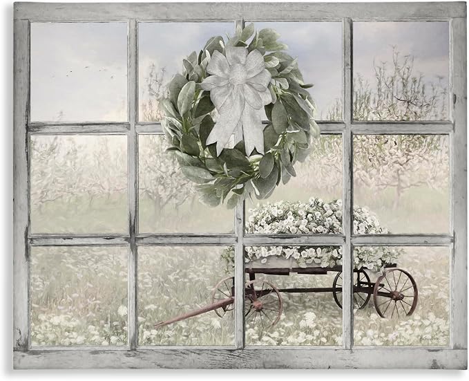 Stupell Industries Rustic Meadow Floral Wagon, 30 x 40 Inch Canvas Wall Art | Stupell Industries · By Lori Deiter · Ready to hang · Farmhouse charm for living room · bedroom · or office · Made in USA