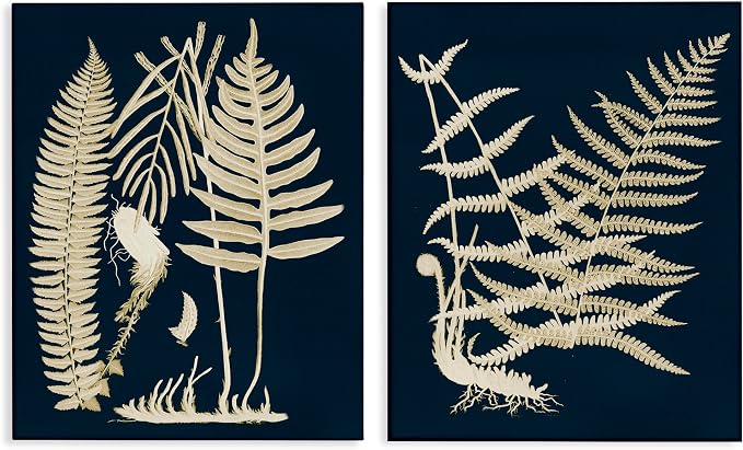 Stupell Industries 'Modern Layered Vegetation Natural Leaves', 2pc Canvas Art Set 2, 24 x 30 Inches, Easy to Hang and Sturdy, Made in USA, by Piddix | Stupell Industries | 24 x 30 Inches, Easy to Hang and Sturdy, Made in USA, by Piddix