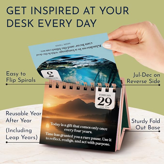 Mindfulness Desk Calendar for Women, 365 Perpetual Days of Self Care & Calm | Inspirational Gifts for Women, Daily Mindful Prompts, Reflections & Quotes, Meditation Desk Decor, Gratitude & Calm