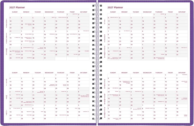 Brownline® 2027 DuraFlex Weekly Planner, Appointment Book, 12 Months, January to December, Twin-Wire Binding, 11" x 8.5", Purple (CB950V.PUR)