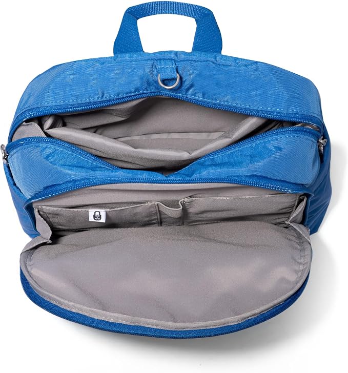 Securtex Anti-Theft Getaway Backpack - 9.4"x13"x5" Travel Safe Bag w/Locking Zippers, Slash-Resistant, RFID