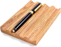 Solid Oak Pen Tray, Minimalist Desk Organizer, Natural Wood Pen Holder with Rounded Wavy Channel, Handcrafted Office Accessory