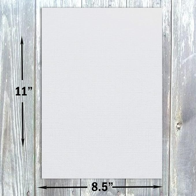 Hamilco Gray Linen Textured Cardstock Paper 8.5x11-80lb Cover Heavyweight Card Stock with Linen Finish for Inkjet Printers, Resumes, Invitations & Stationery (50 Sheets)