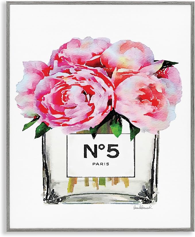 Glam Paris Vase with Peony, 16 x 20 Inch Framed Giclée Print | Stupell Industries · By Amanda Greenwood · Ready to hang once unboxed · Elegant gift for any room · Made in USA