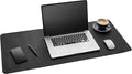 Gallaway Leather Desk Mat, Office Writing Desk Pad, Large 36" x 17" Black, for Top of Desks, Gift Ready Elegant Computer Desk Cover Protector PU Leather