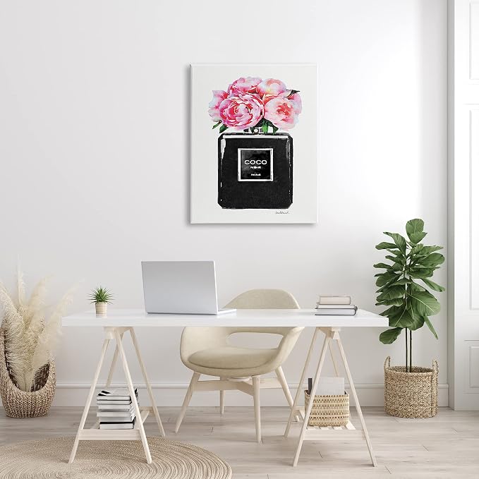'Glam Perfume Bottle Flowers'| Canvas Art | Stupell Industries | 30 x 40 Inches, Easy to Hang and Sturdy, Made in USA, by Amanda Greenwood