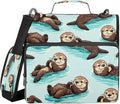 Cute Sea Otters Zipper Binder for School with Shoulder Strap & Extra Pockets - 1.5 Inch 3-Ring Binder Holds 500+ Sheets, Textbooks, Laptop