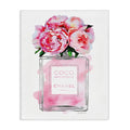 Stupell Industries Glam Perfume Bottle V2 Flower Silver Pink Peony XXL Stretched Canvas Wall Art, Proudly Made in USA