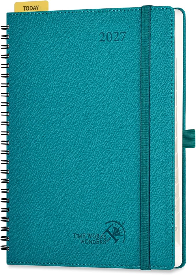 POPRUN 2027 Planner, 6.75" x 8.5" Weekly Calendar Book, Day Planner 2027
