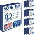 Samsill 1.5 Inch 3 Ring Binders, Economy Round Ring, Clear View Cover, 325 Sheet Capacity - for School, Home, Office - Blue, 12 Pack