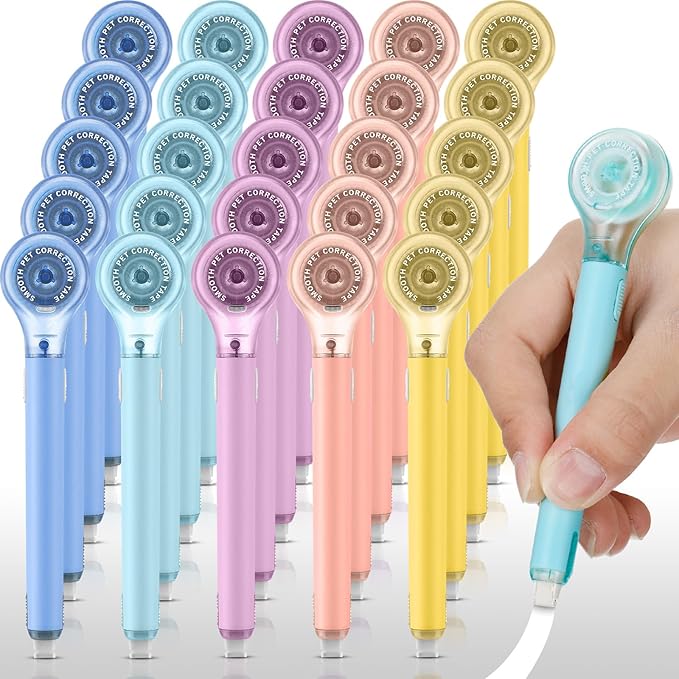 Gersoniel 25 Pack Correction Tape Pen for School Office,Dessert Color