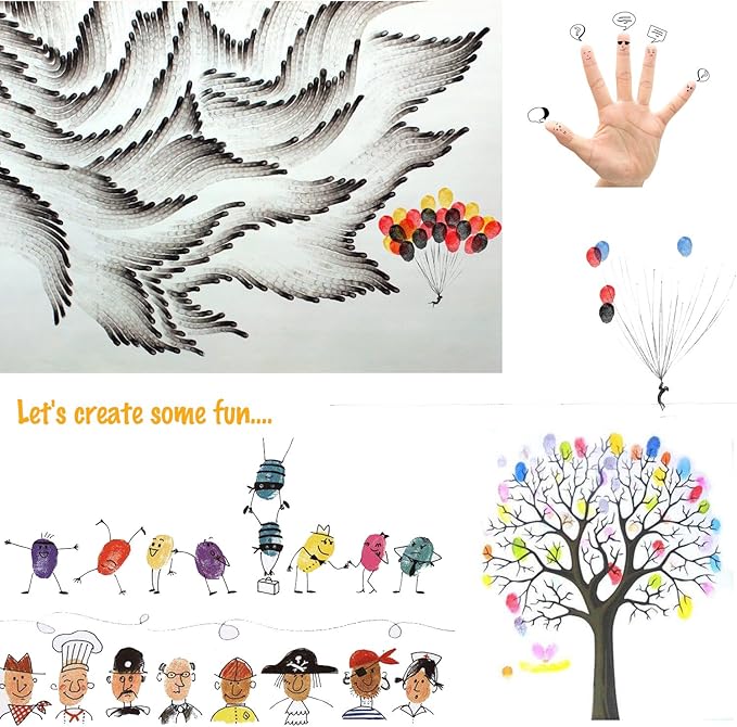 Lsushine Craft Ink Pad Stamps Partner DIY Color,20 Colors Rainbow Finger Ink pad for Kids (Pack of 20)