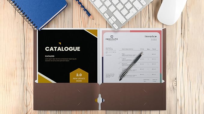 Better Office Products Two Pocket Portfolio Folders, 50-Pack, Brown, Letter Size Paper Folders, 50 Pieces, Brown