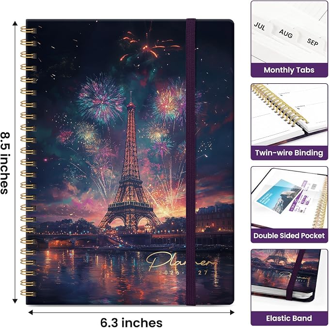 Academic Planner 2026-2027, Jul 2026-Jun 2027 Monthly & Weekly Planner