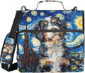 3 Ring Zipper Binder with Shoulder Strap Bernedoodle Dog Starry Night 1.5 inch Binders Keeper Large Capacity Multi Pockets for School Office Supplies