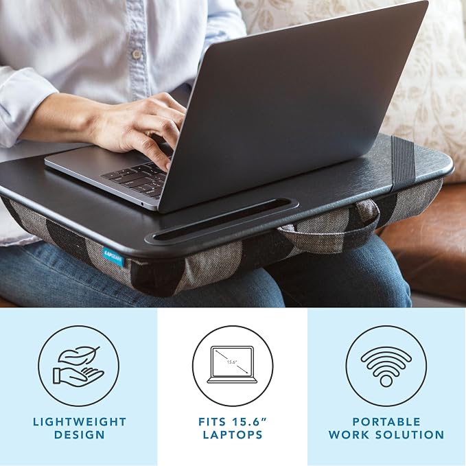 LAPGEAR Designer Lap Desk – Buffalo Check, 2-Pack with Storage Basket