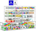 ARSTPEOE 30-Drawer Acrylic Storage & Makeup Organizer for Desk, Bath | Smooth-glide drawers, clear acrylic, stackable , dustproof, wipe-clean, for perler beads, rhinestones, googly eyes, lego bits