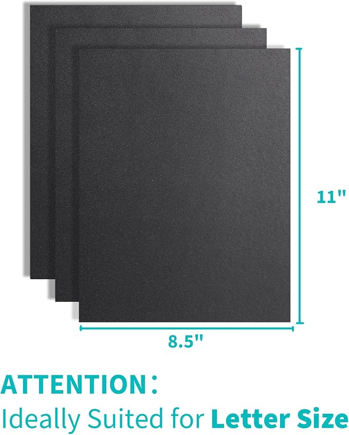 Binditek 12 Mil Sand-Textured Binding Covers, Letter Size, Black, 25 Pack | Plastic Binding Covers, 8.5" x 11", Subtle Matte Finish, Square Corners, Unpunched, Ideal for Business Reports and Proposals
