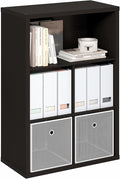 Furinno Cubicle 5-Cube Book Shelf, Extra Thick Frame Bookshelf, Dark Oak | Cube Storage Organizer Bookcase with Closed Back, 15.3 x 29.9 x 43.3, for Living Room, Bedroom, Home Office