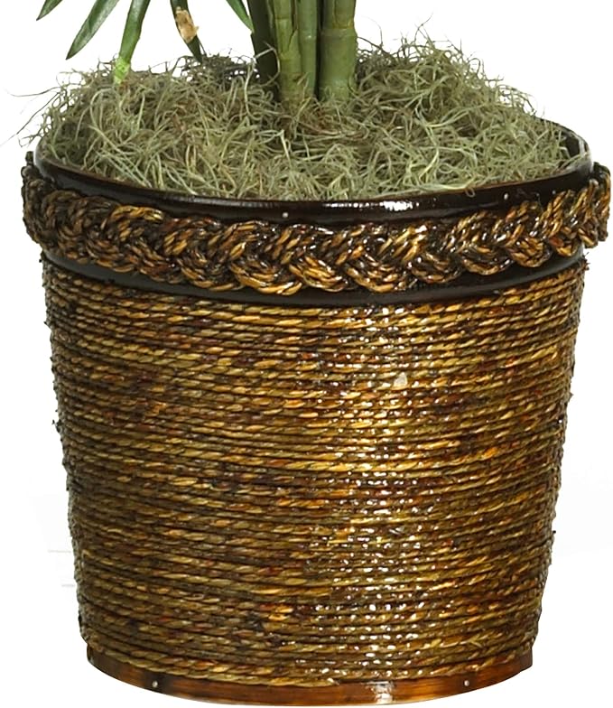 Nearly Natural 56 in Artificial Areca Palm Tree with Basket Floor Plant | Thirty-Two Lifelike Leaves, Wicker Basket Included, Maintenance-Free Indoor Accent, Home and Office Decor