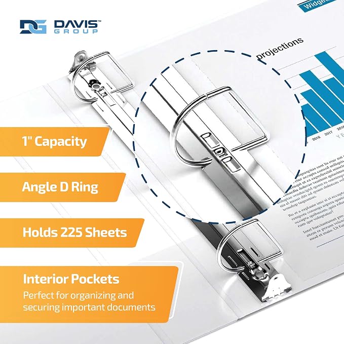 QuickFit Heavy Duty 11 x 17 Inch Spreadsheet View Binder, D Ring, White, 2 Pack, 1 Inch