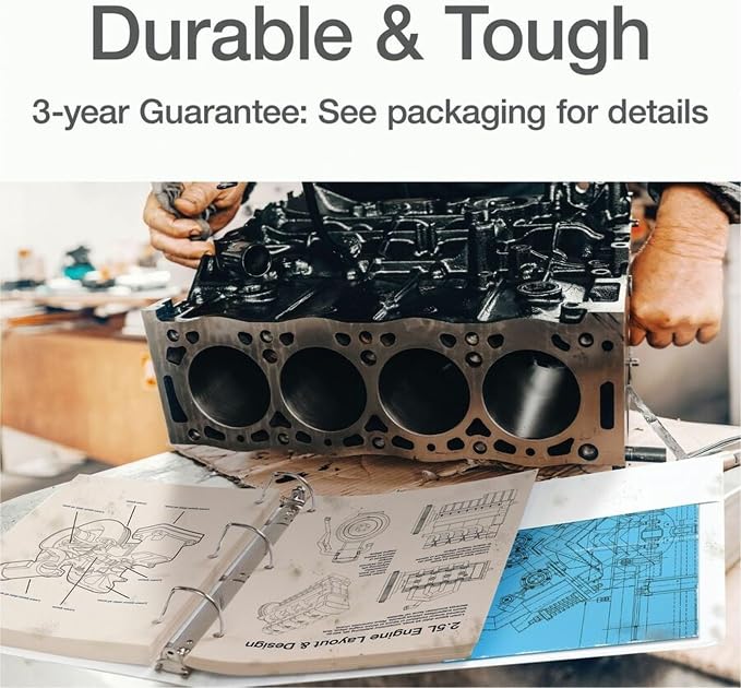 Cardinal 3 Ring Binder, 2 Inch Heavy Duty XtraLife Binder, Locking Slant-D Rings, Crack-Resistant Cover & Spine, ClearVue Covers, Holds 540 Sheets, PVC-Free, White (26320)