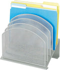 Safco Onyx Desk Organizer with 5 Vertical Sections, File Organizer for Home, Office, Classroom & More, Steel Mesh Construction, Silver
