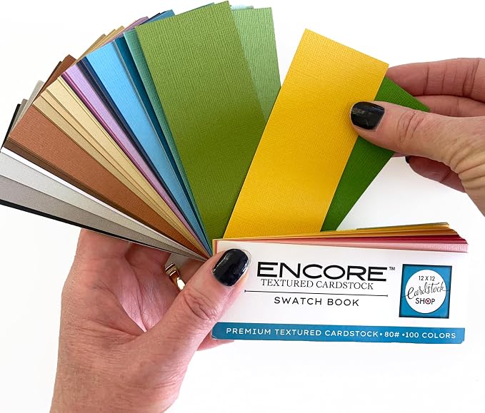 Swatch Book—12x12 Textured Cardstock | 80lb Textured Scrapbook Paper | Premium Cardstock for Cricut Cutting | One Book–100 Samples