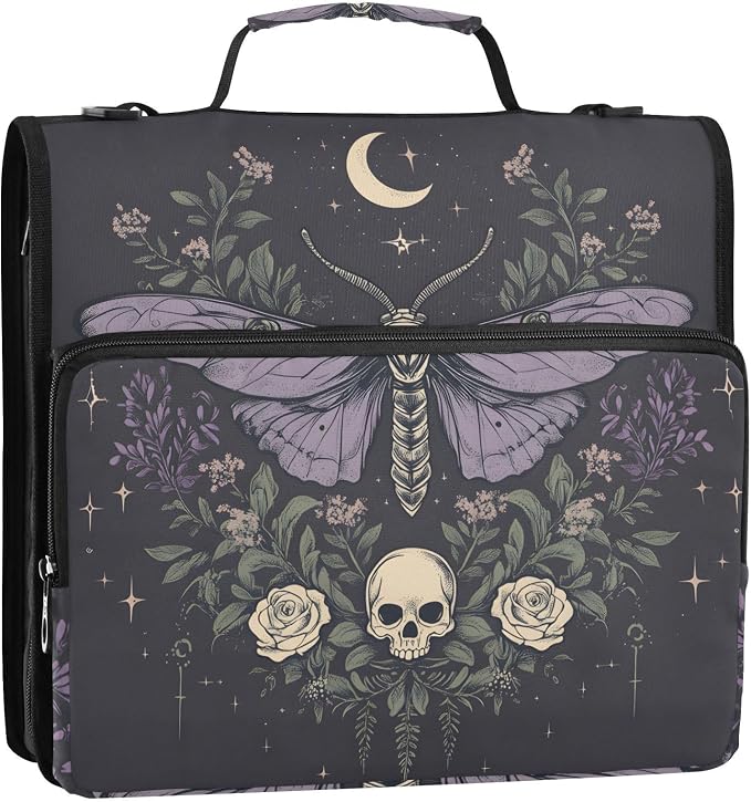 3 D-Ring Zipper Binder Bag, Moth Removable Binder with Zipper Case Hold 300+ Sheets& 13 Inch Laptop for School Office Supplies Organizer