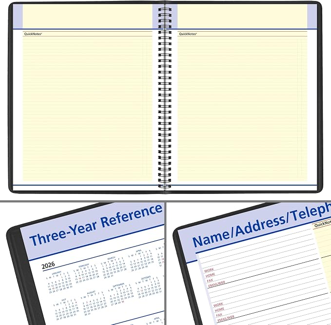 AT-A-GLANCE 2027 Appointment Book Planner, Weekly & Monthly, 13-Month Jan-Jan, 8" x 10", QuickNotes, Black (76010527)