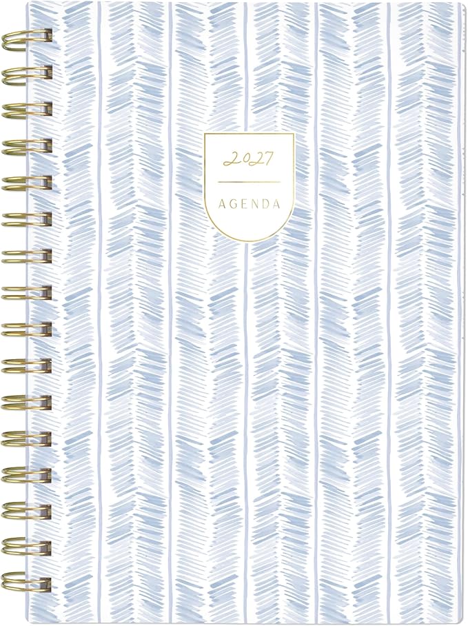 Mead Cambridge 2027 Planner, Weekly & Monthly, 5.5" x 8.5", Leah Bisch, Herringbone (LB55-200-27)
