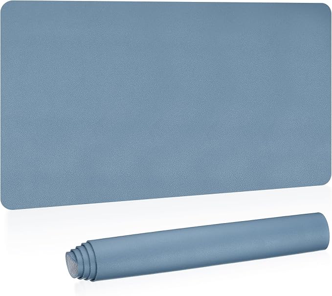 Patikil 35"x17" Desk Mat - Waterproof PU Leather Desk Pad - Dual-Sided Grey Blue