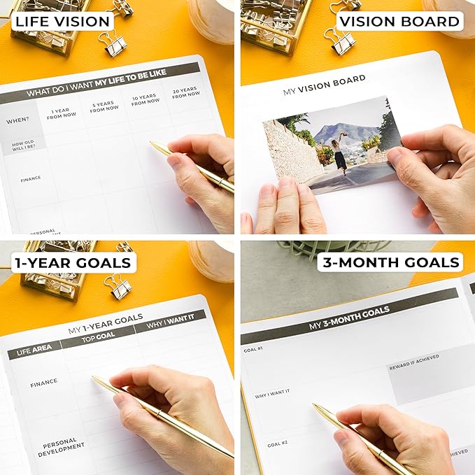 Clever Fox Planner PRO – Weekly & Monthly Life Planner to Increase Productivity, Time Management and Hit Your Goals, 8.5x11″ (Amber Yellow)