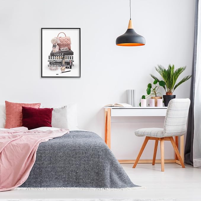 Fashion Bookstack Glam Still Life, 24 x 30 Inch Framed Giclée Print | Stupell Industries · By Ziwei Li · Ready to hang · Chic decor for bedroom · office · or living room · Made in USA